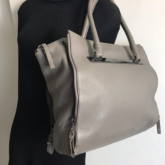 Kenneth Cole Gray leather Handbag MSRP $170 - Picture 6 of 8